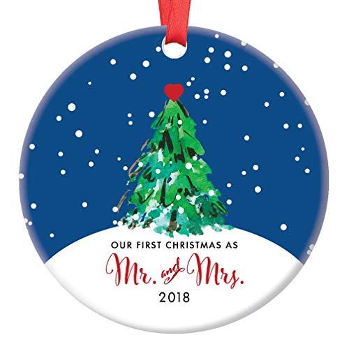 3 Flat Circle Christmas Ornament with Glossy Finish,Ribbon & Free Gift Box Babys First Christmas Ornament Boy Christmas Ornament Personalized Childrens Ornament,Custom Porcelain Ornament
